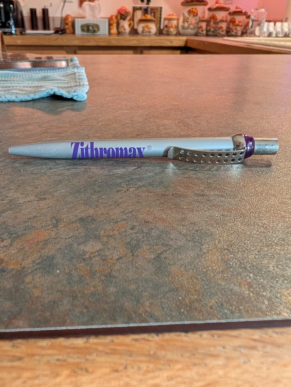 Vintage Zithromax Pen Made In Italy Pharma Merch Promo Drug Rep Purple Silver